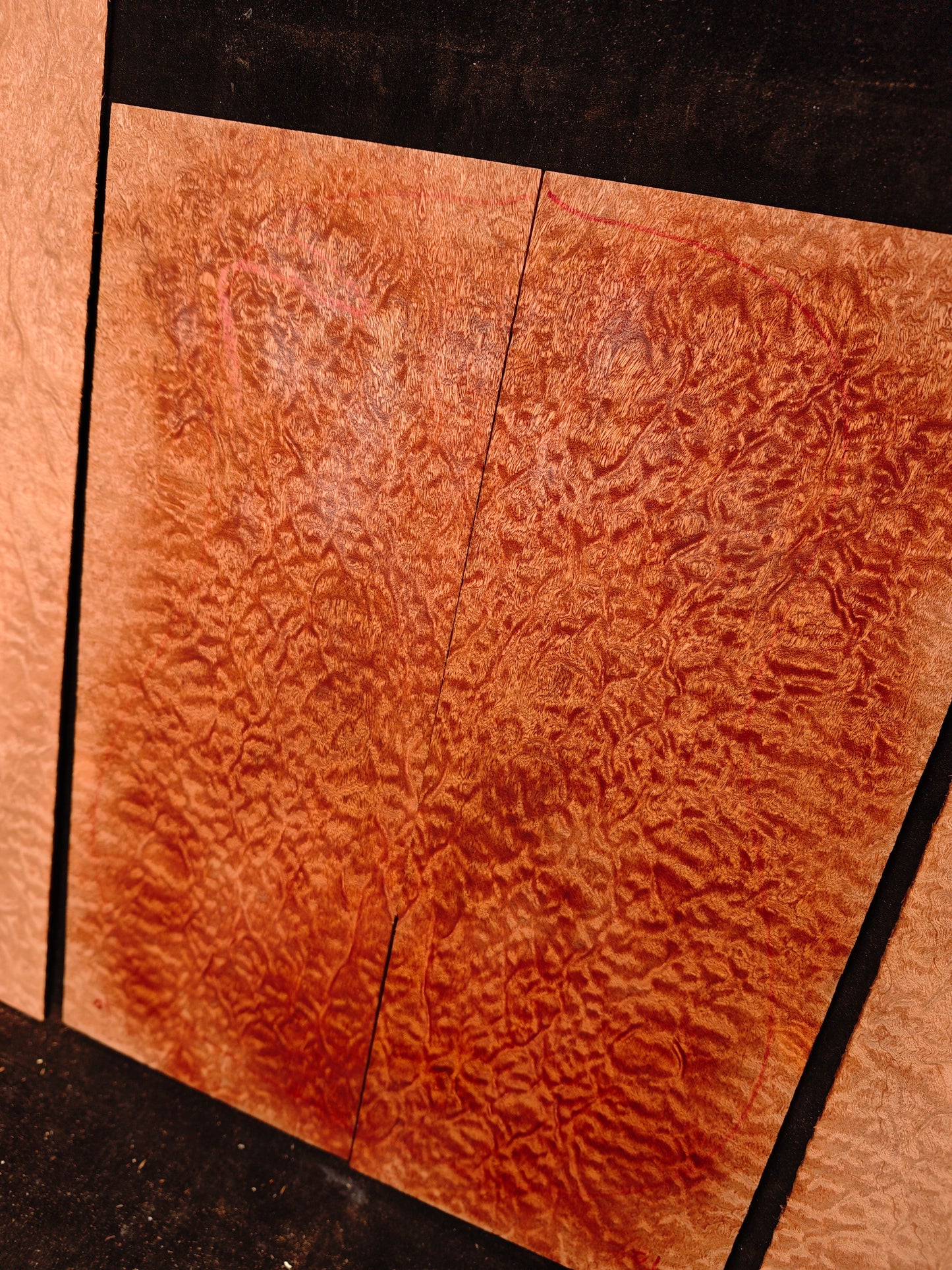 Quilted sapele acoustic guitar back &sides set