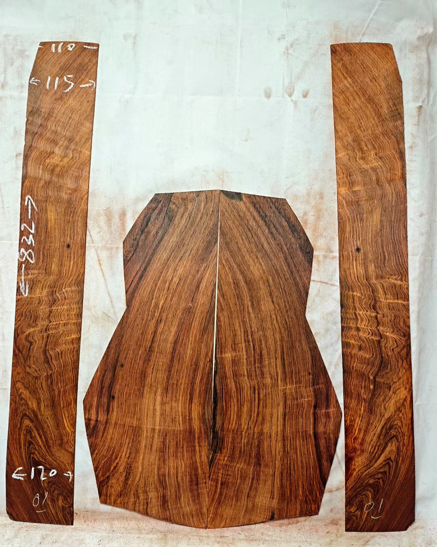 #01 MA Quartersawn Brazilian rosewood guitar backs&sides set with CITES