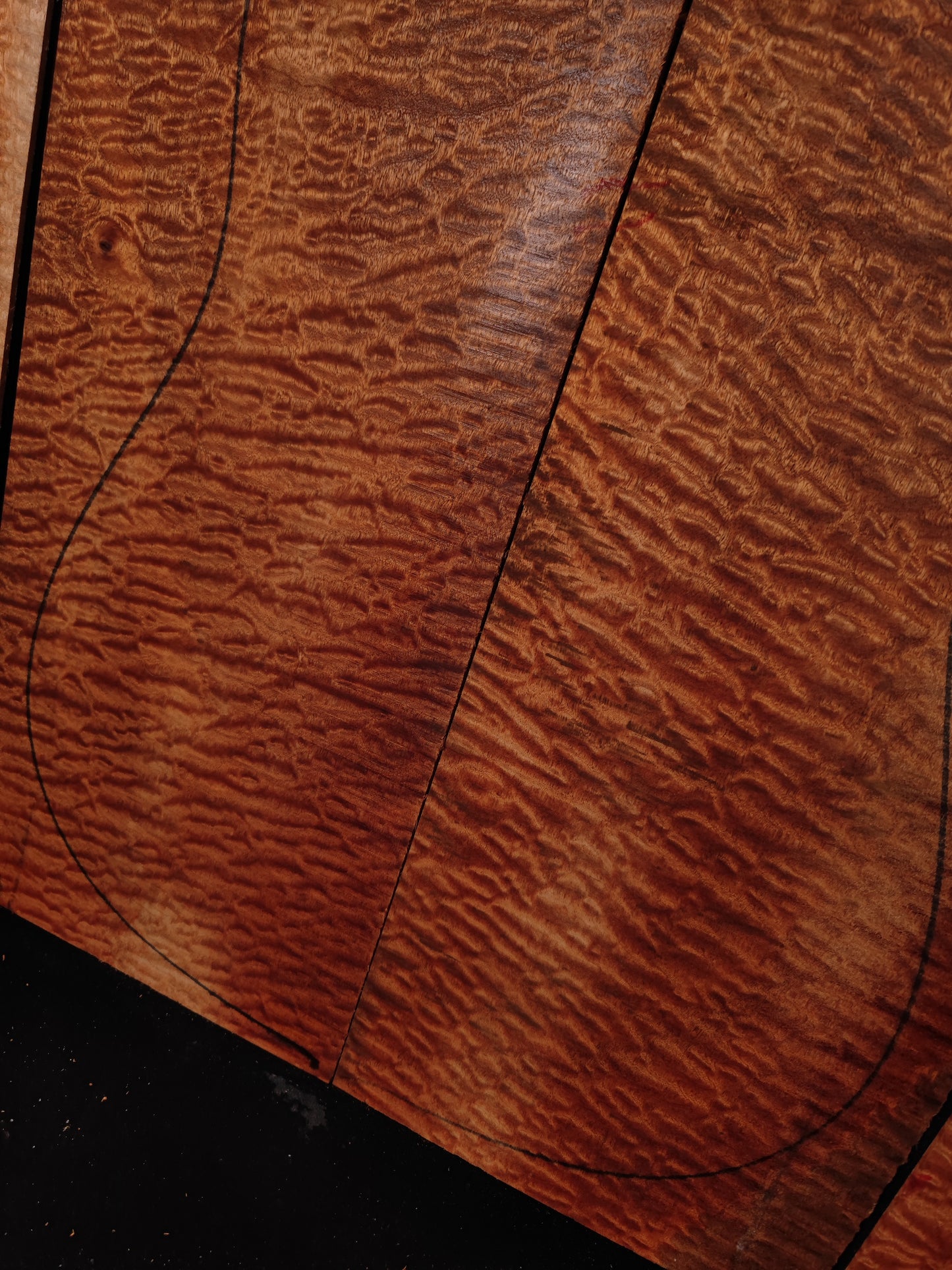 Quilted sapele acoustic guitar back &sides set