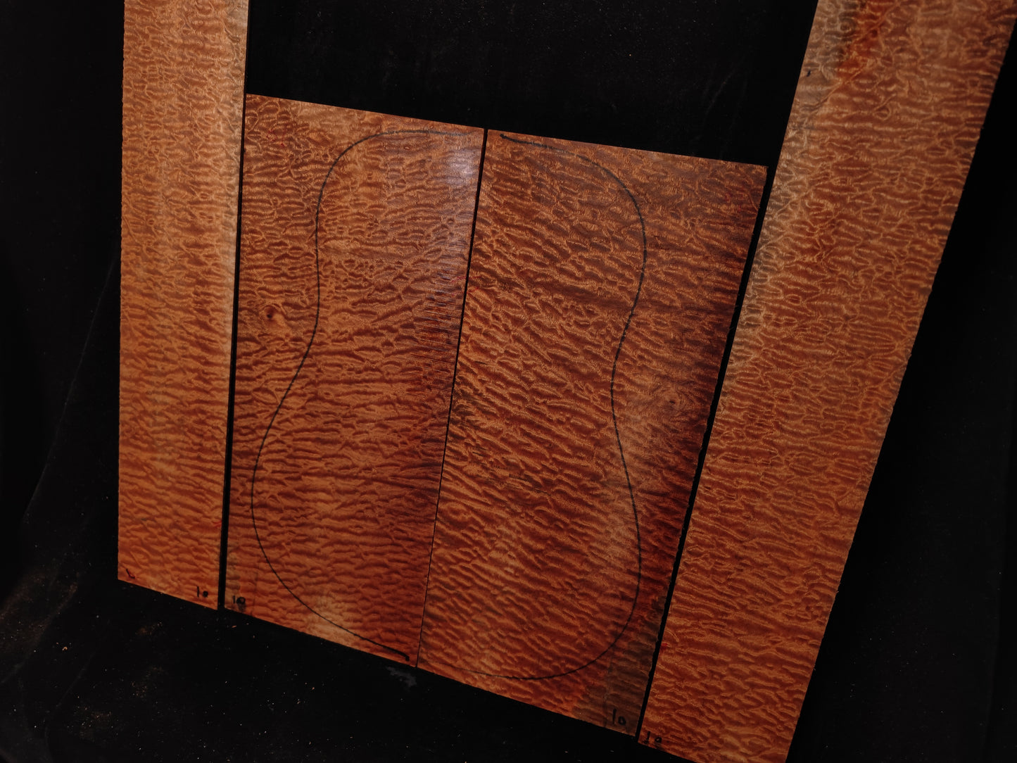Quilted sapele acoustic guitar back &sides set
