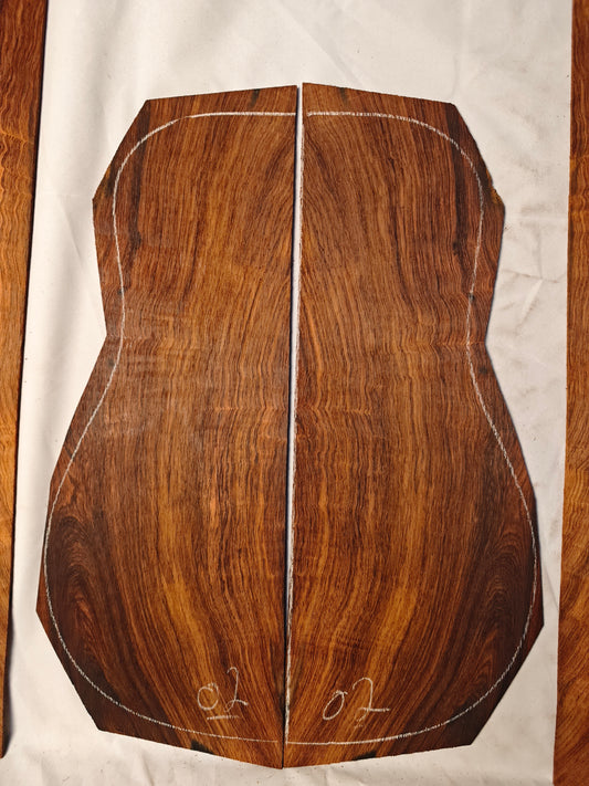 #02 MA Quartersawn Brazilian rosewood guitar backs&sides set with CITES