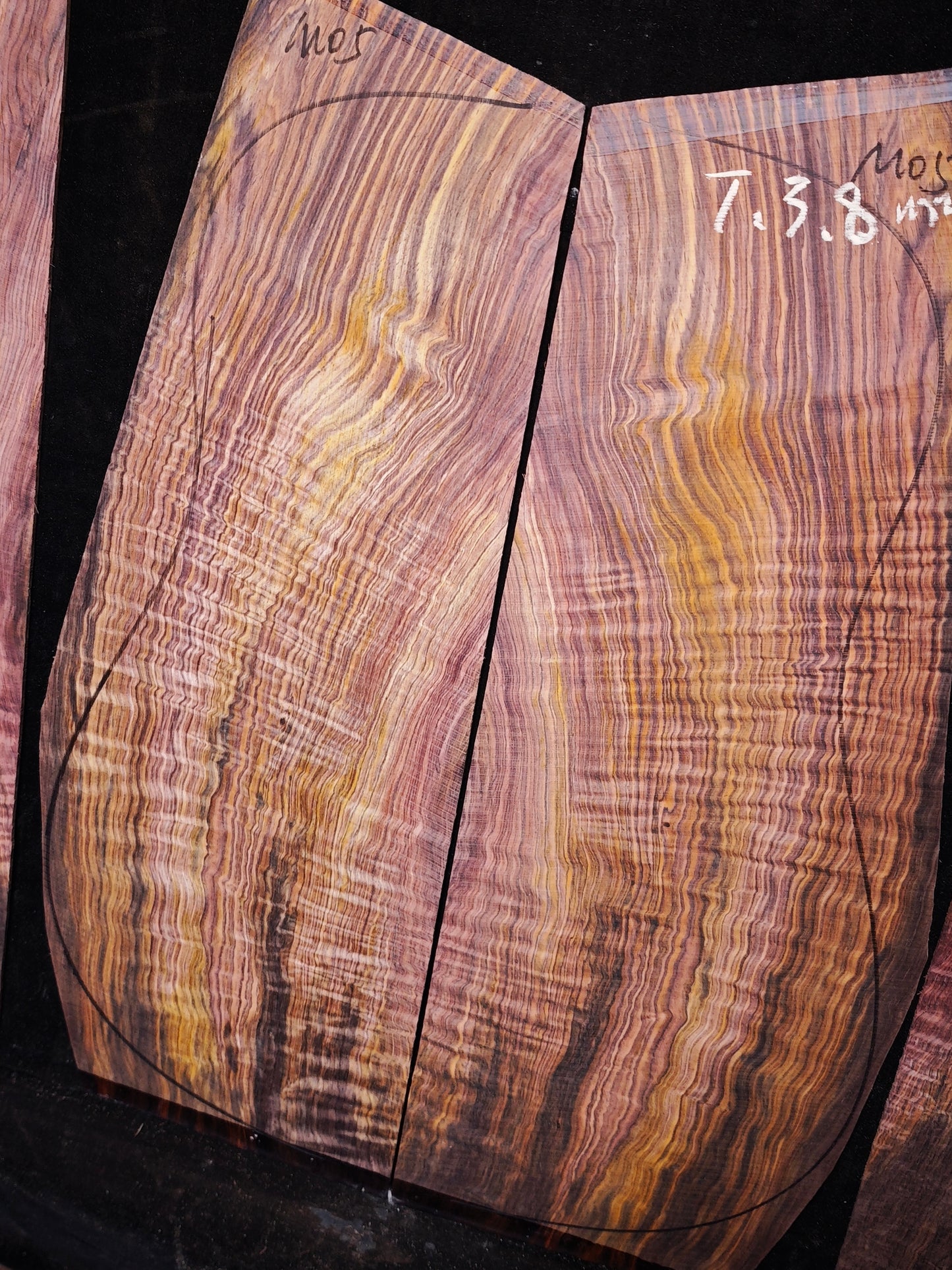 M05 curly Quartersawn cocobolo back&sides guitar set