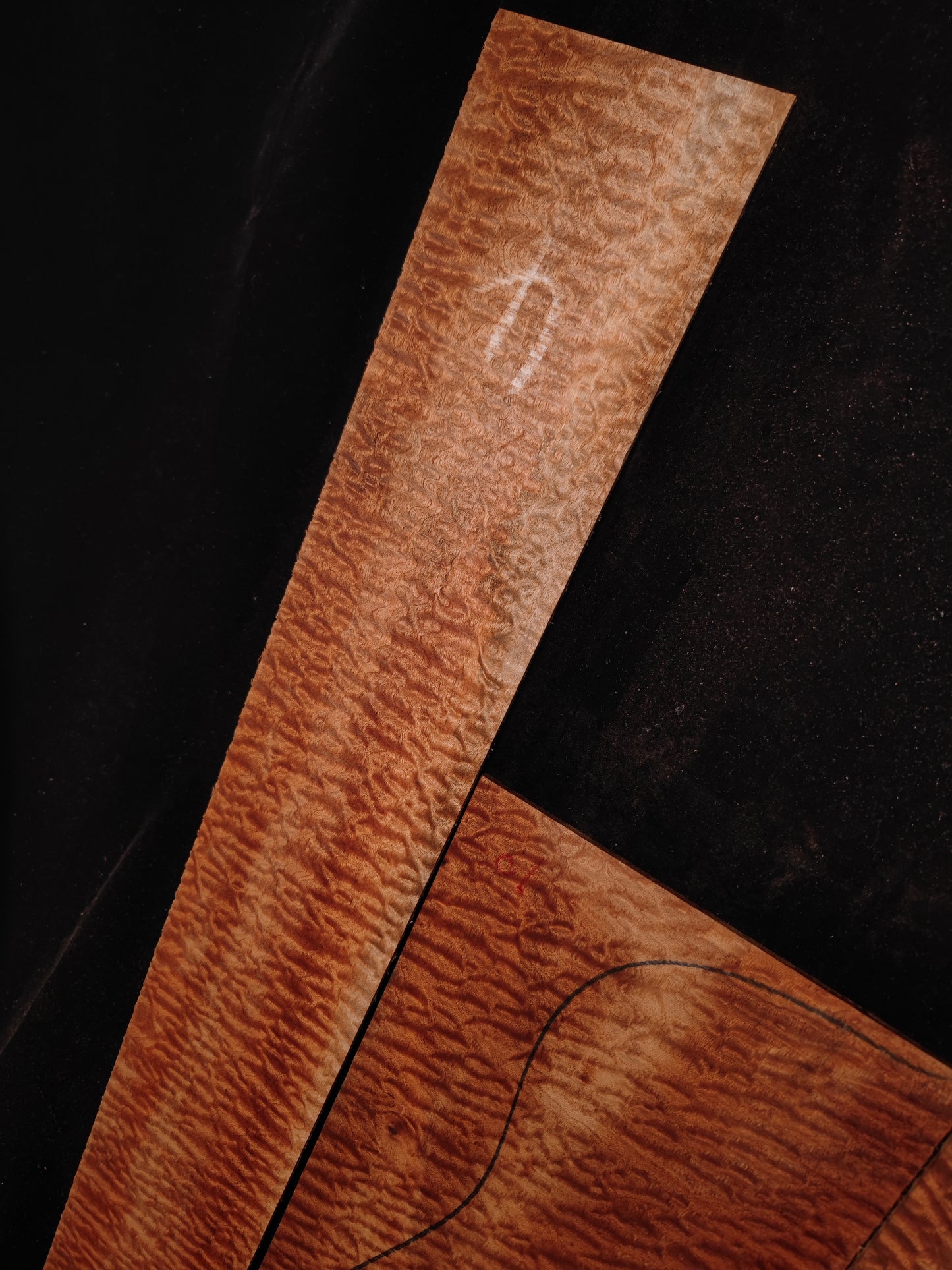 Quilted sapele acoustic guitar back &sides set