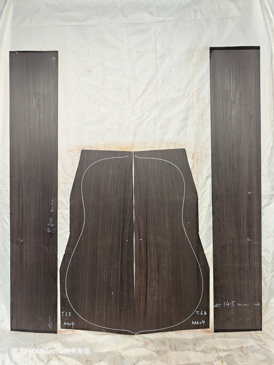 MA04 Quartersawn african blackwood back&sides guitar set with CITES