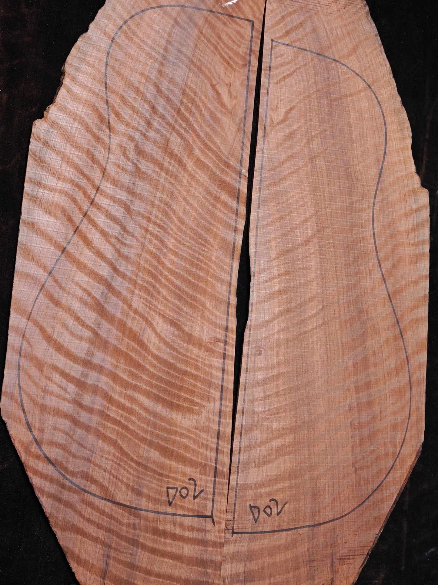 master grade ancient curly sinker redwood guitar top set #D05