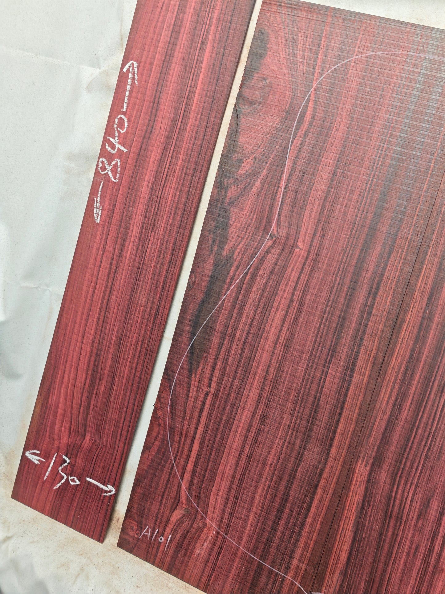 MA Quartersawn Bois de Rose madagascar rosewood back&sides guitar set A101