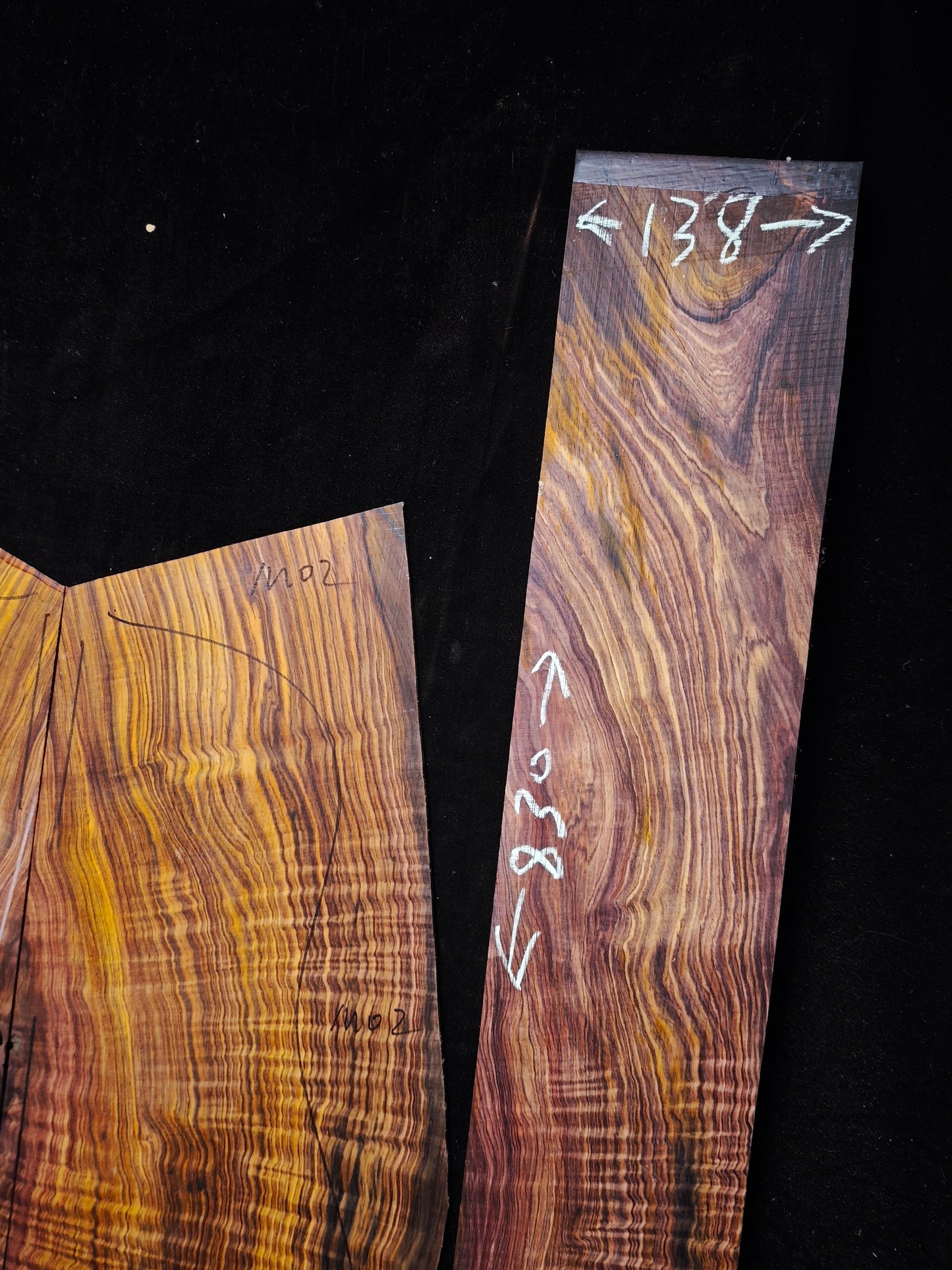 M02 curly Quartersawn cocobolo back&sides guitar set