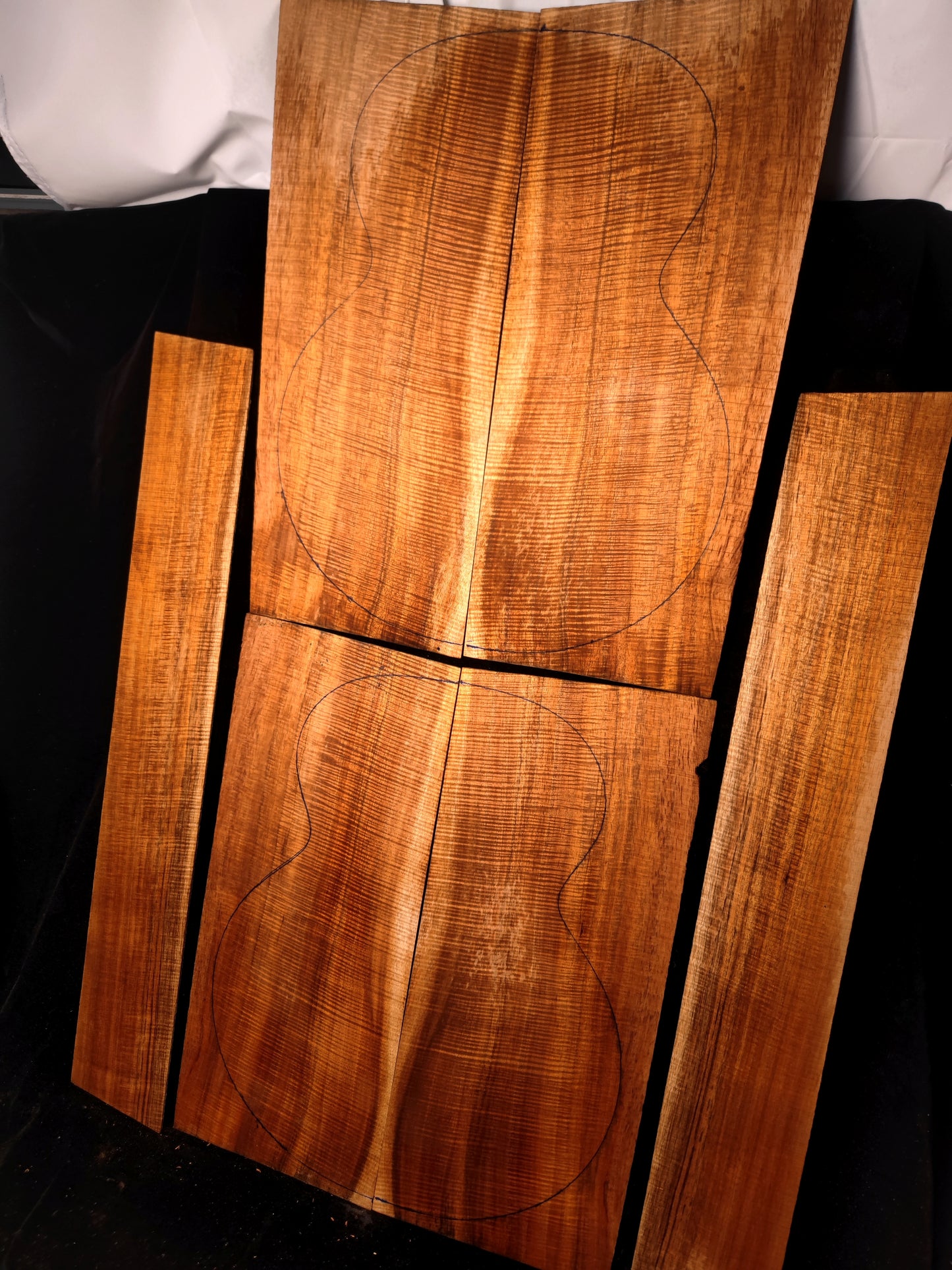 Jumbo Master Grade Hawaiian Koa guitar backs&sides set