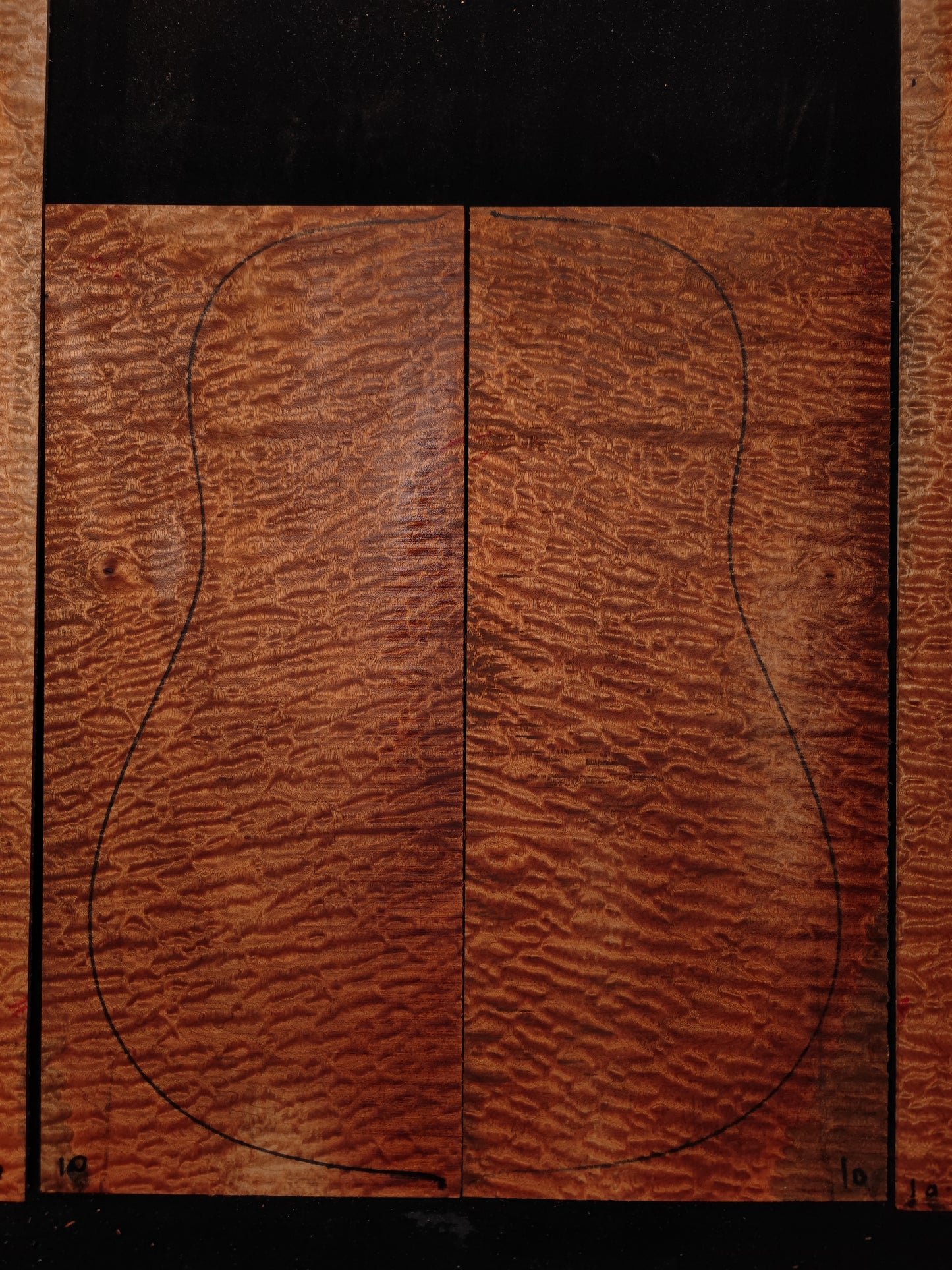 Quilted sapele acoustic guitar back &sides set