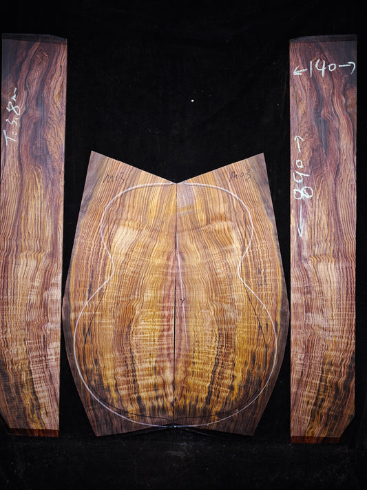 M03 curly Quartersawn cocobolo back&sides guitar set