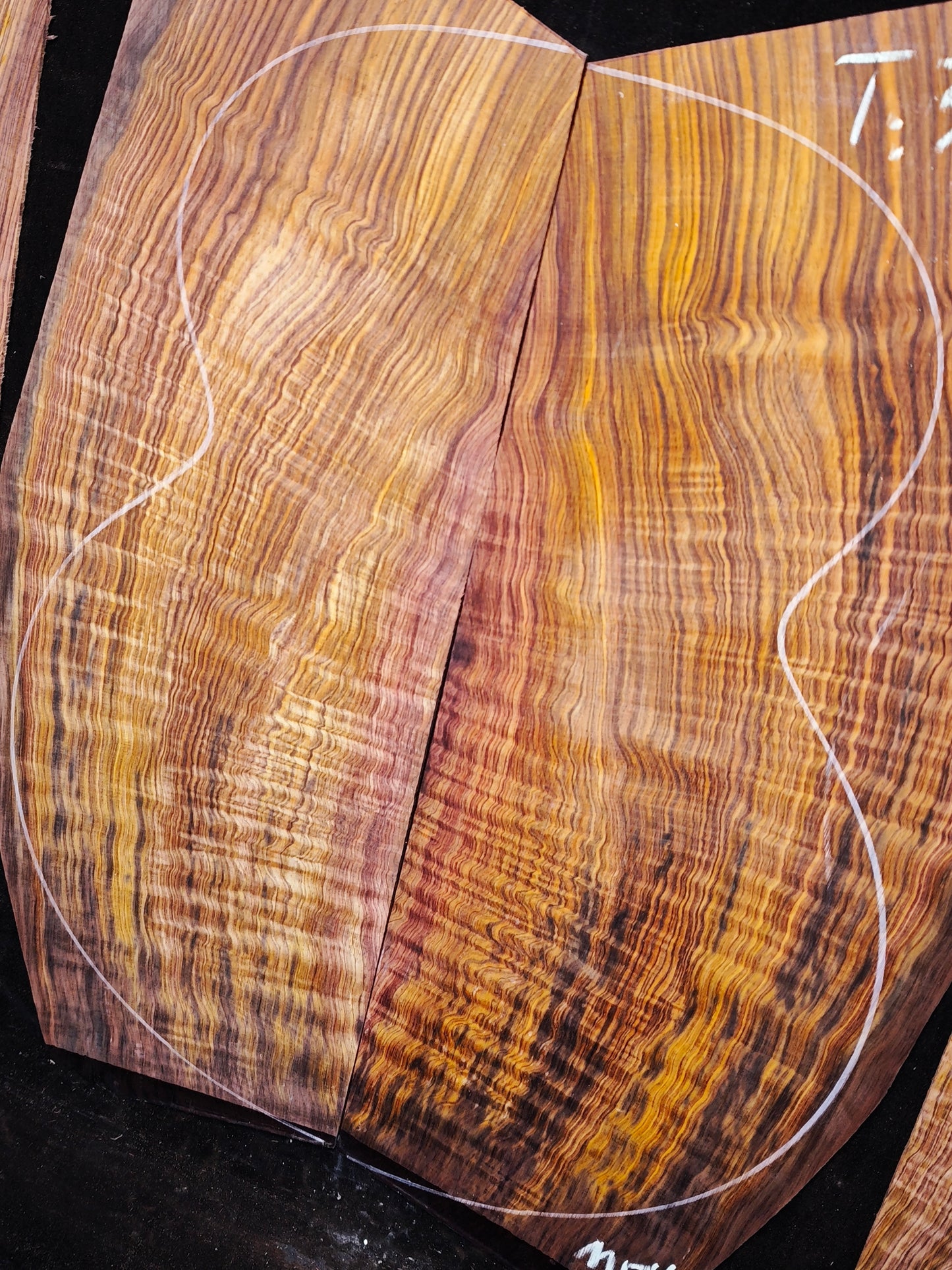 M04 curly Quartersawn cocobolo back&sides guitar set
