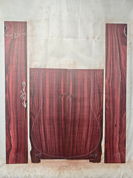 MA Quartersawn Bois de Rose madagascar rosewood back&sides guitar set A119