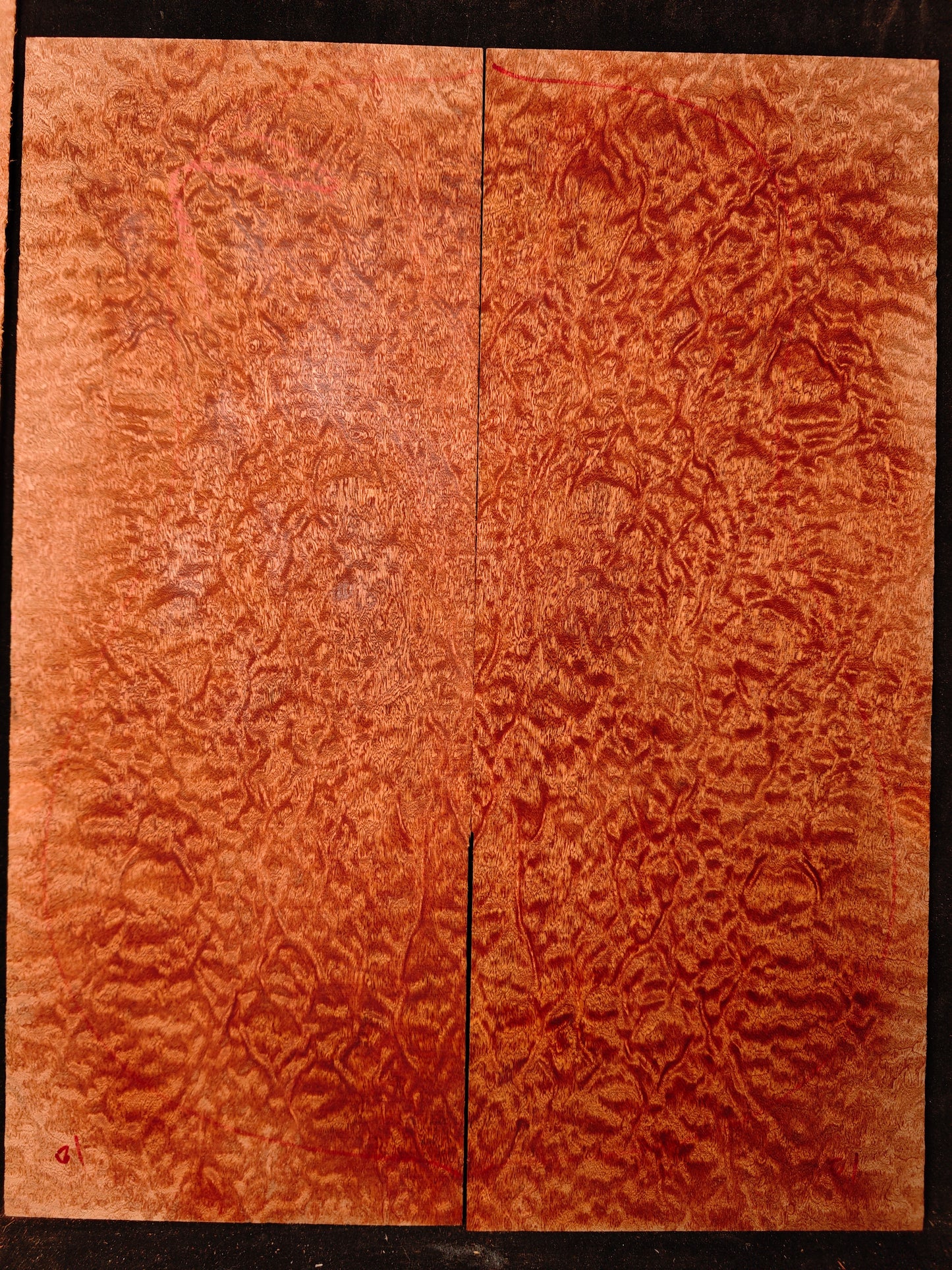 Quilted sapele acoustic guitar back &sides set