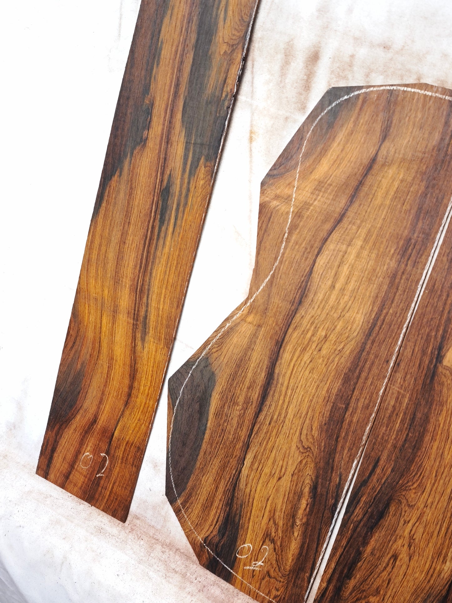#02 MA Brazilian rosewood guitar backs&sides set with CITES