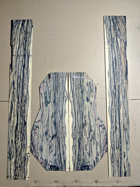 black and white ebony back&sides acoustic guitar set