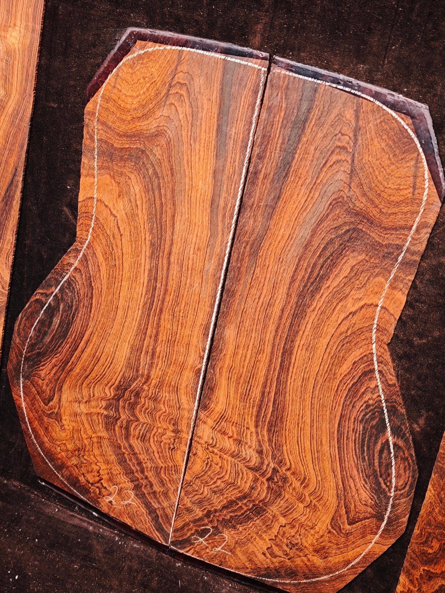#22 Brazilian rosewood guitar backs&sides set with CITES