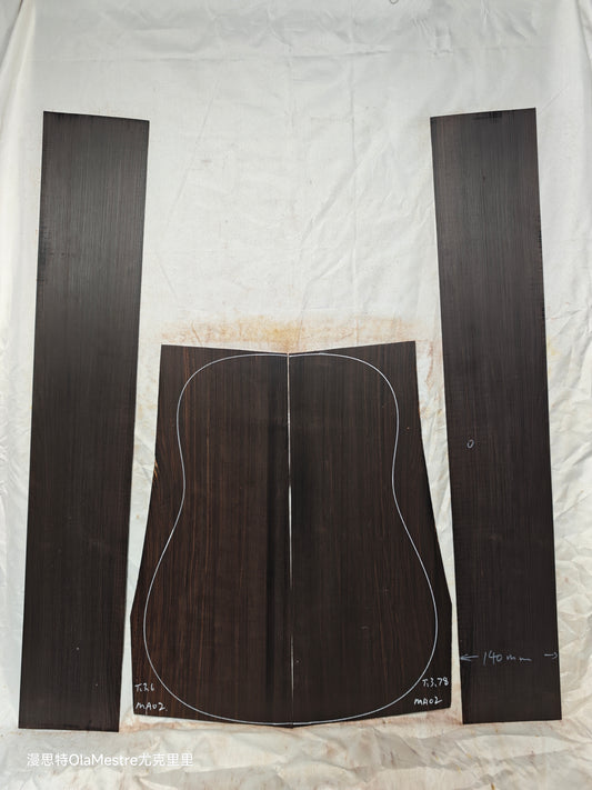 MA02 Quartersawn african blackwood back&sides guitar set with CITES