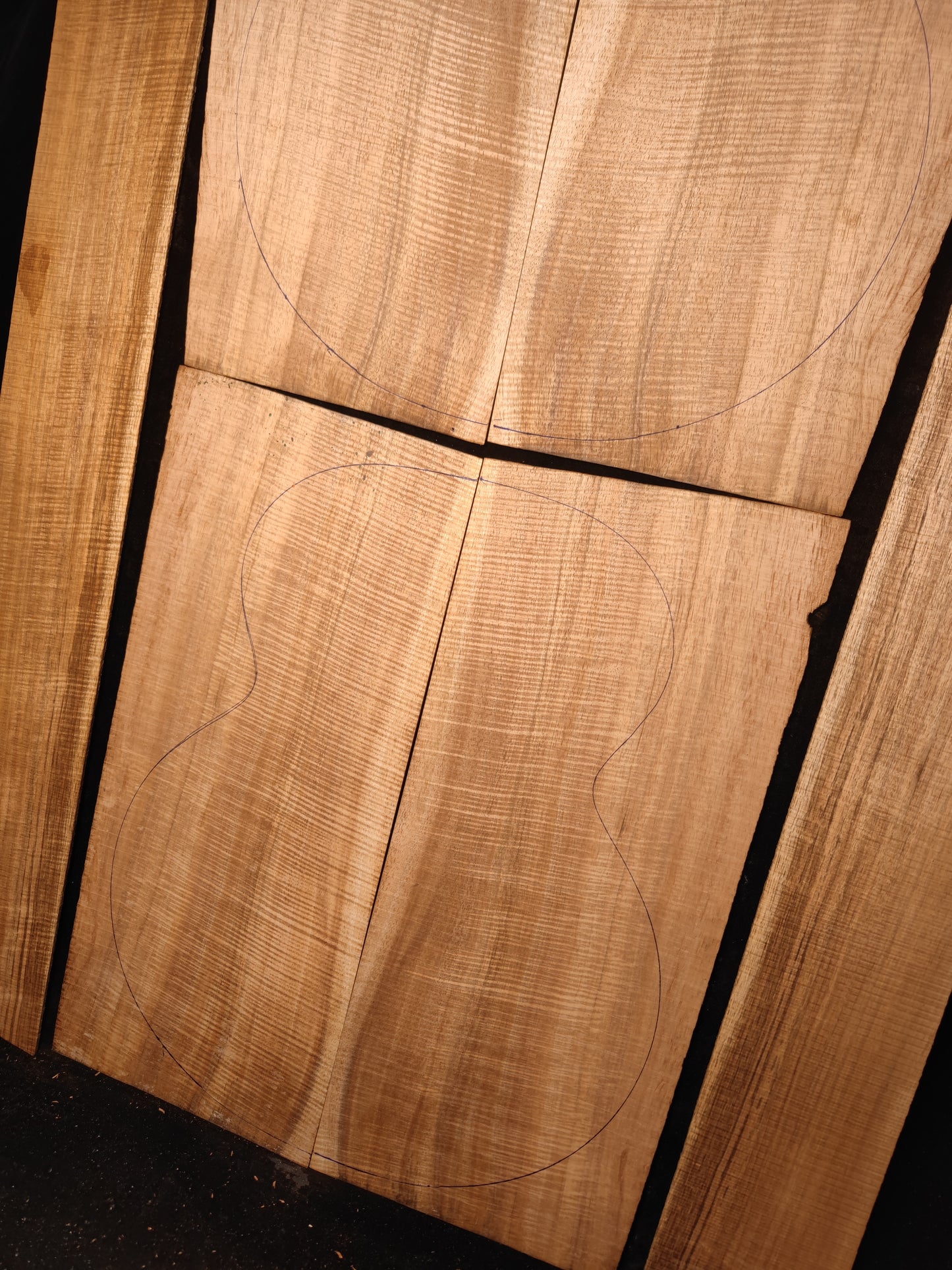 Jumbo Master Grade Hawaiian Koa guitar backs&sides set