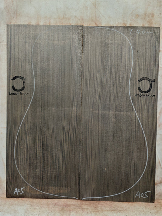 Black 'Dragon Spruce' Ancient Sinker Chinese Spruce guitar top