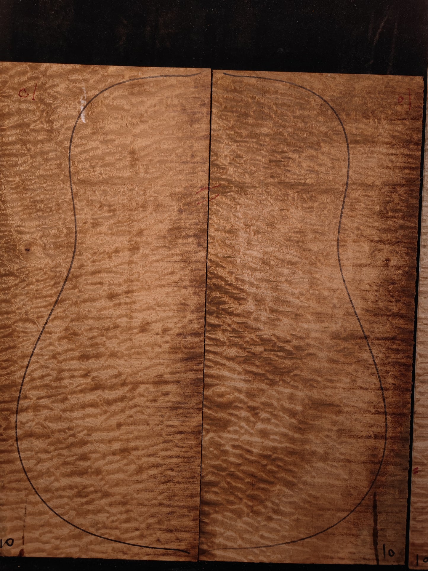 Quilted sapele acoustic guitar back &sides set