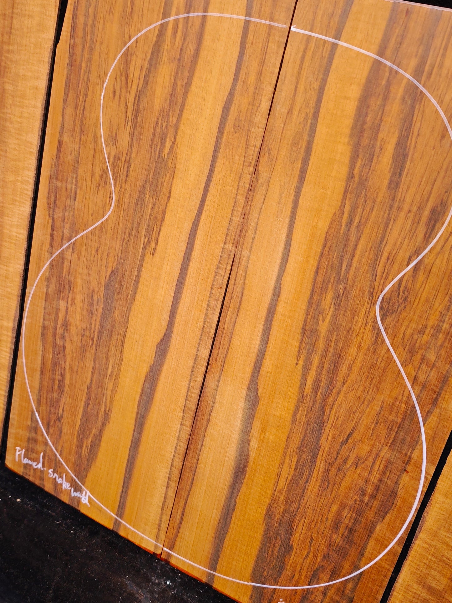 Figured Suriname snakewood acoustic Jumbo guitar back&sides set