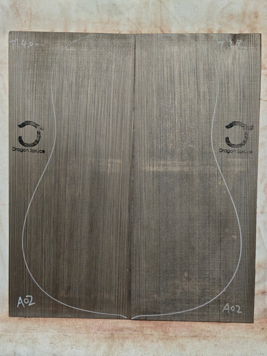 Black 'Dragon Spruce' Ancient Sinker Chinese Spruce guitar top