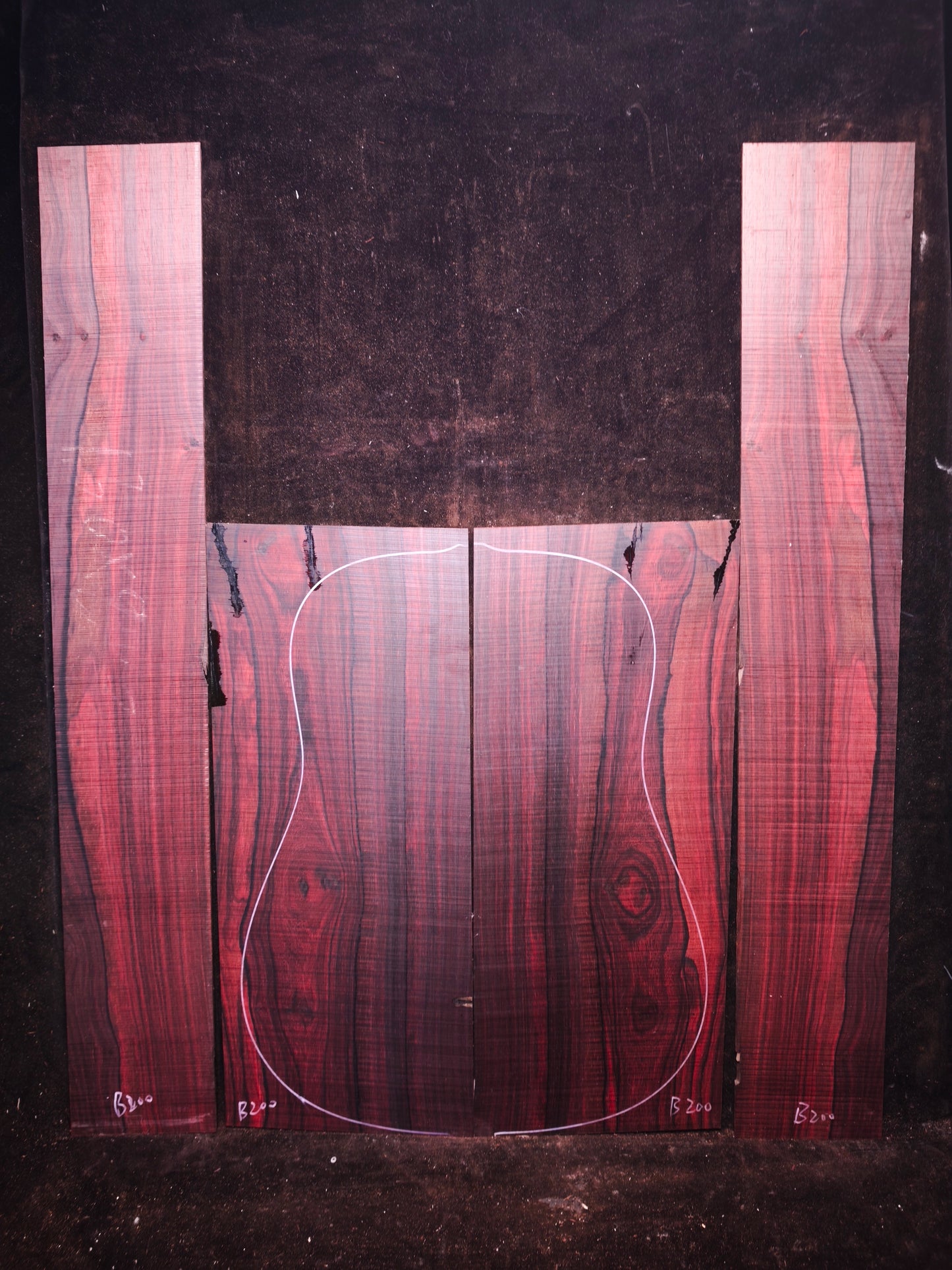 Bois de Rose madagascar rosewood back&sides guitar set B200