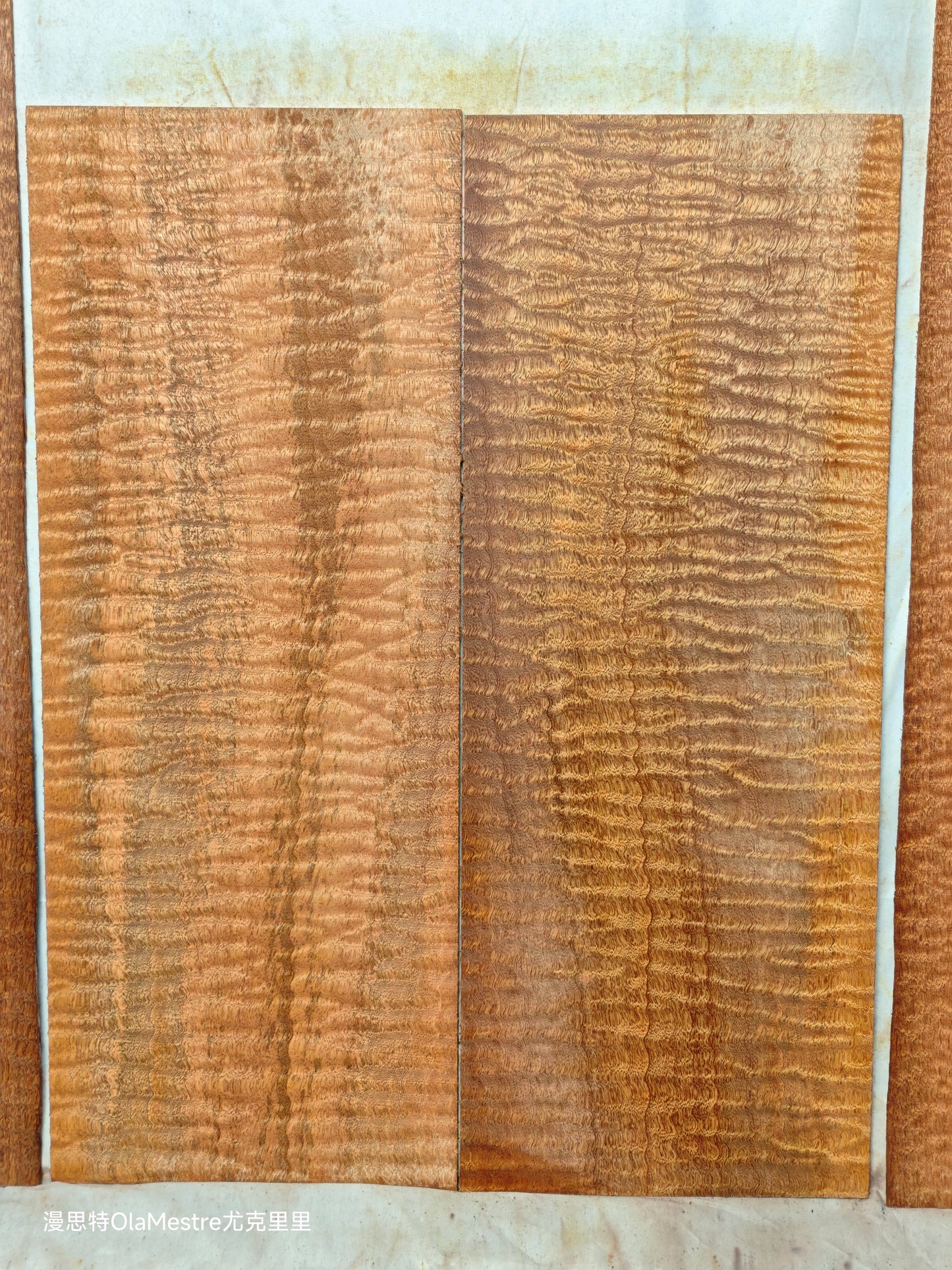 #014 Quilted sapele acoustic guitar back &sides set