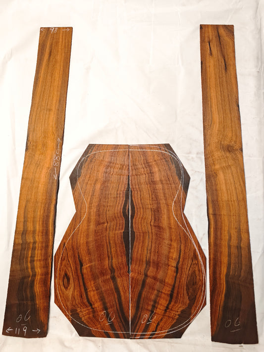 #06 MA Curly Brazilian rosewood guitar backs&sides set with CITES