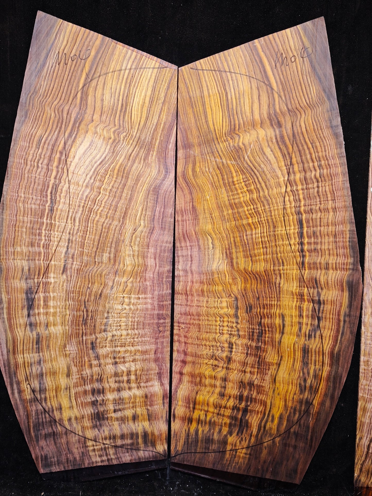 M04 curly Quartersawn cocobolo back&sides guitar set