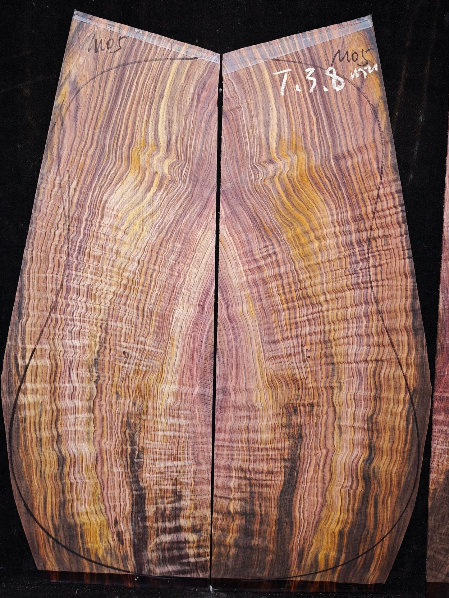 M05 curly Quartersawn cocobolo back&sides guitar set