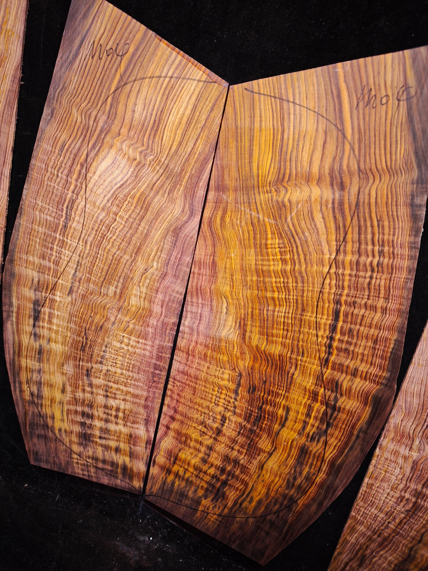 M04 curly Quartersawn cocobolo back&sides guitar set