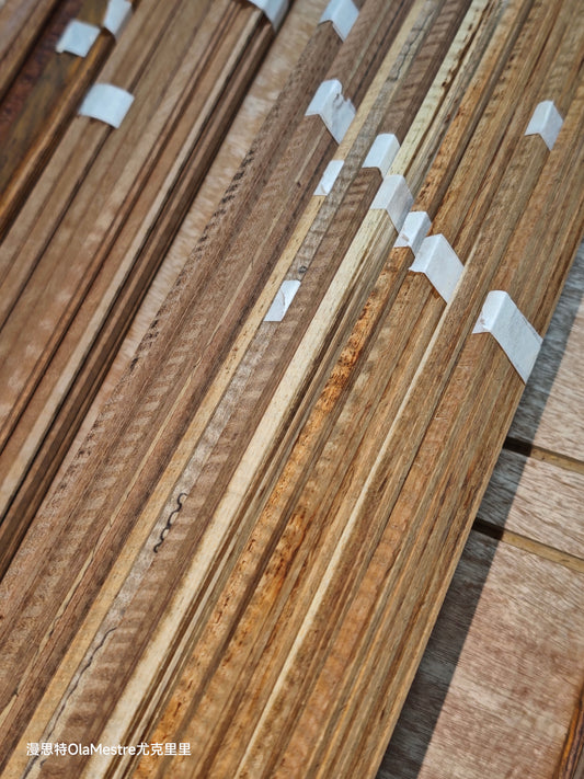 Curly padauk wood guitar binding