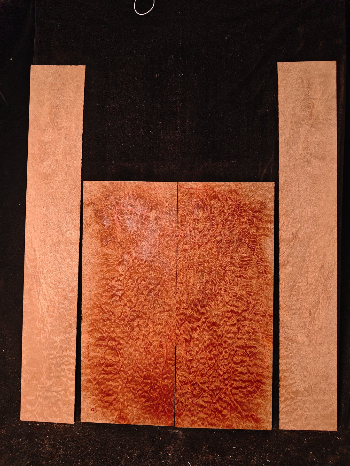 Quilted sapele acoustic guitar back &sides set