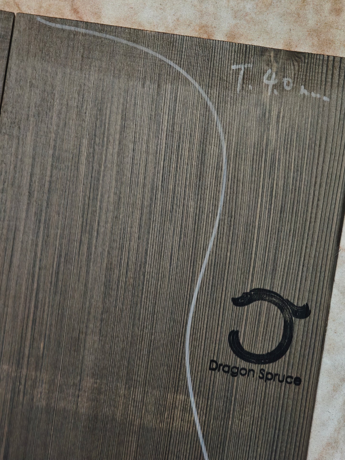 Black 'Dragon Spruce' Ancient Sinker Chinese Spruce guitar top