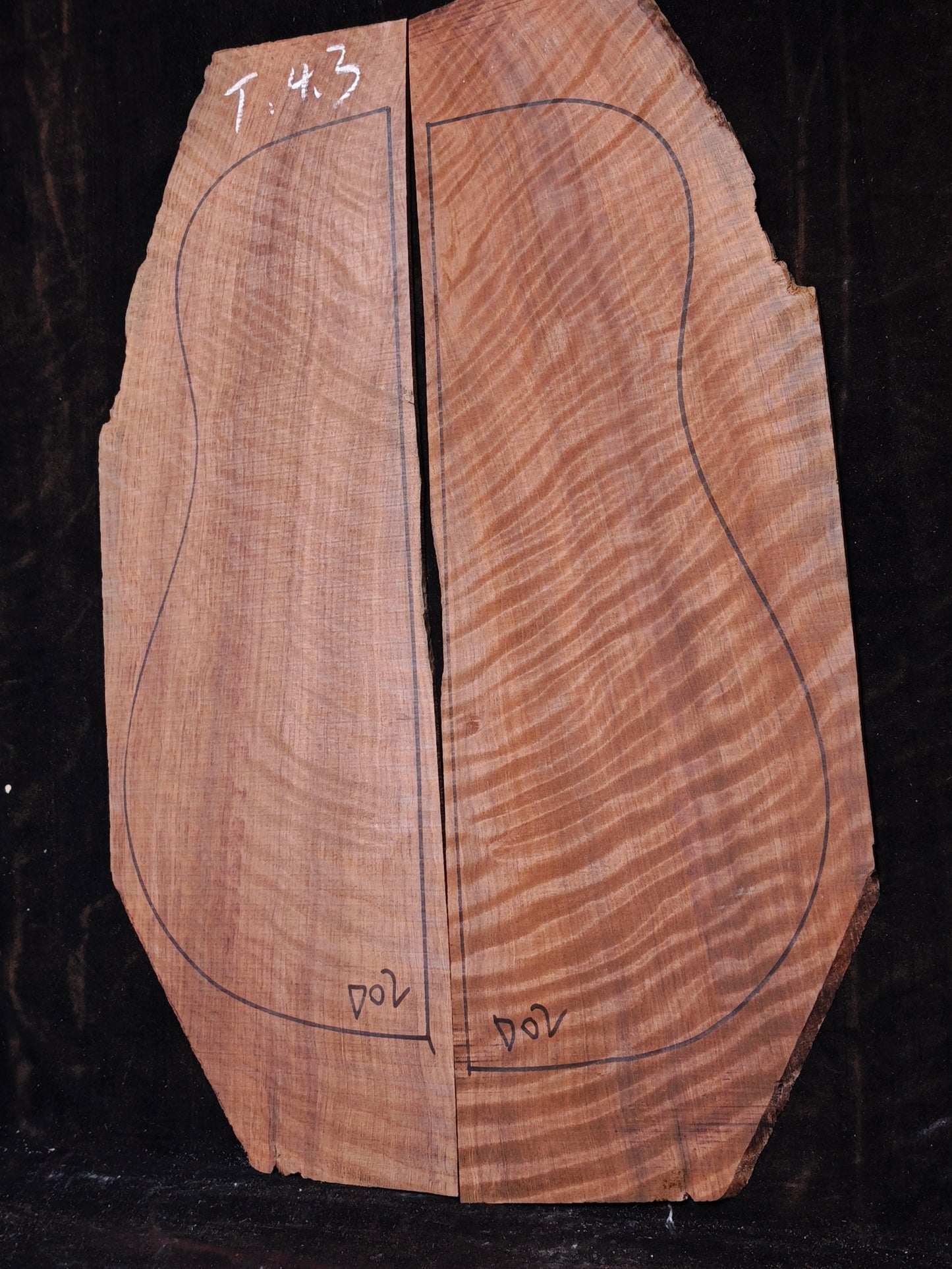 master grade ancient curly sinker redwood guitar top set #D05