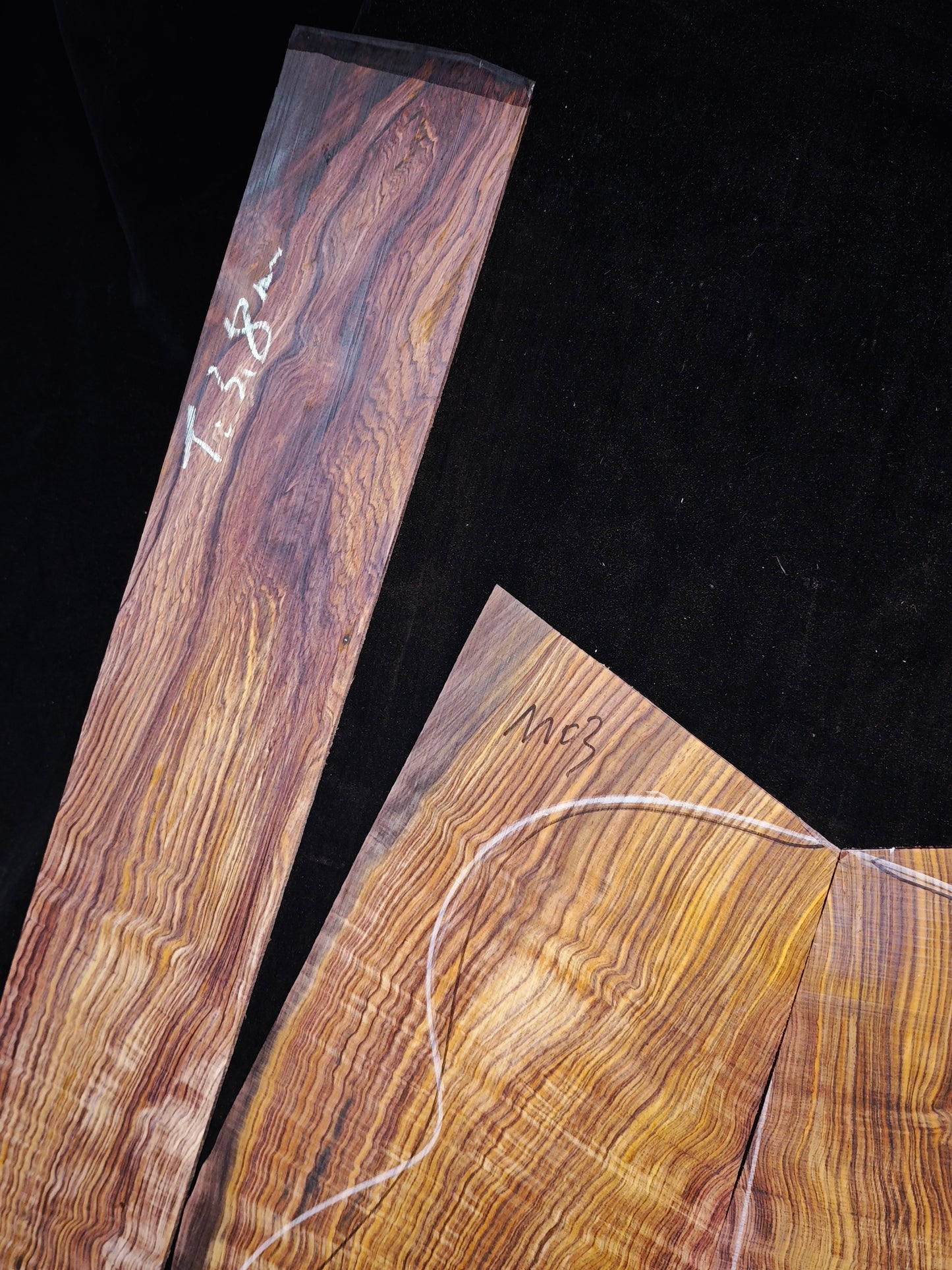 M03 curly Quartersawn cocobolo back&sides guitar set