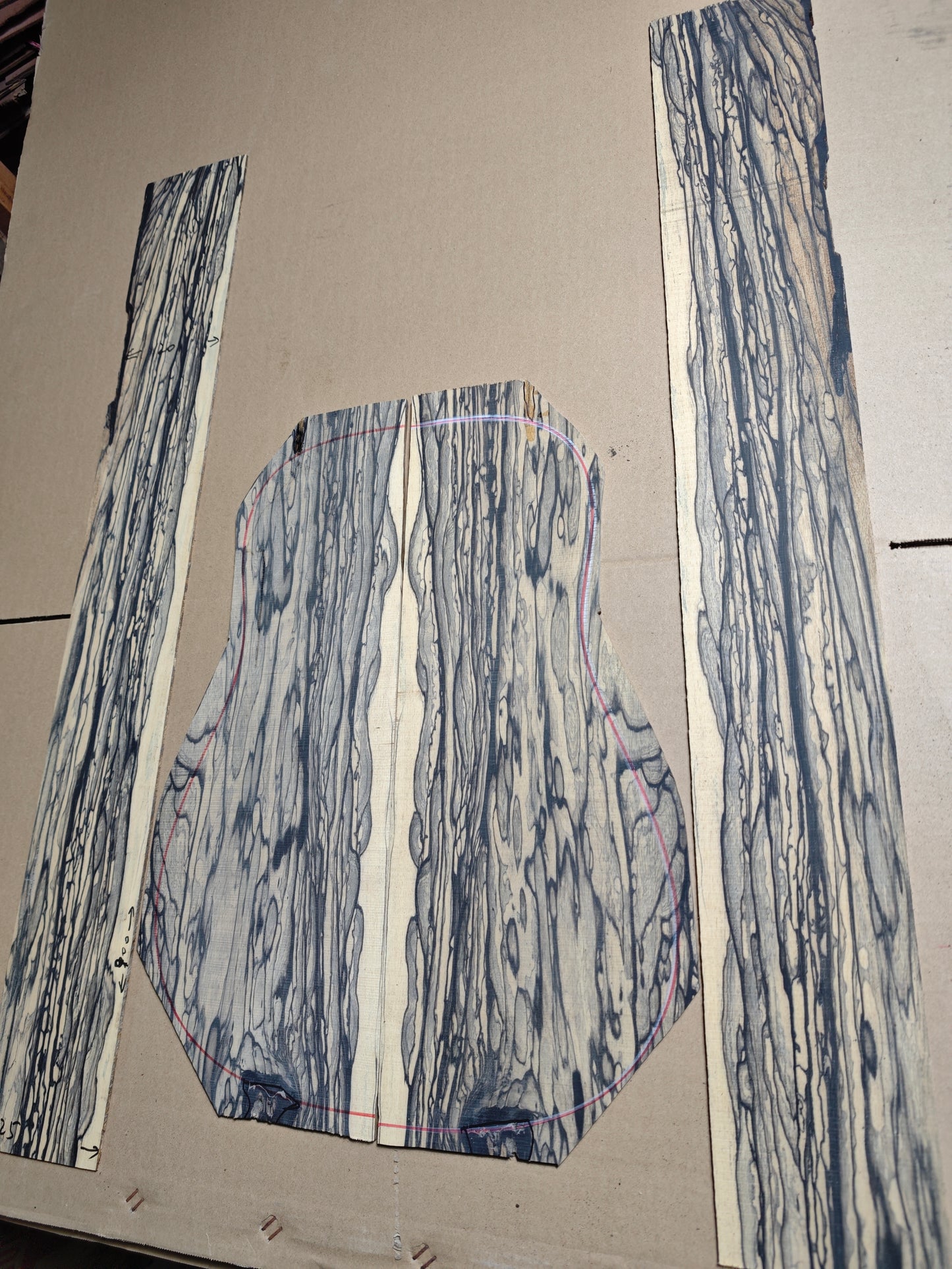 black and white ebony back&sides acoustic guitar set