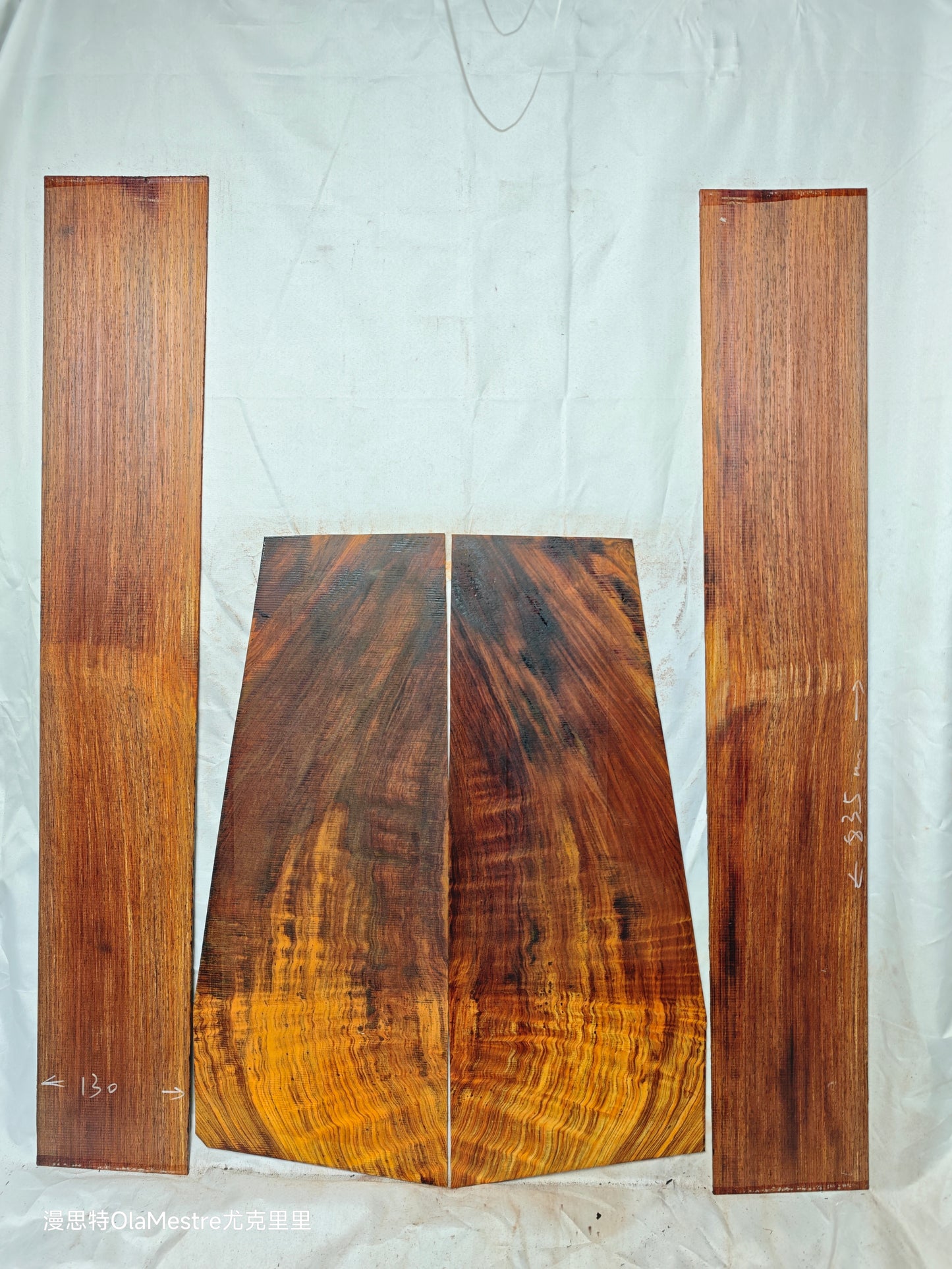 #06 curly Quartersawn cocobolo back&sides guitar set