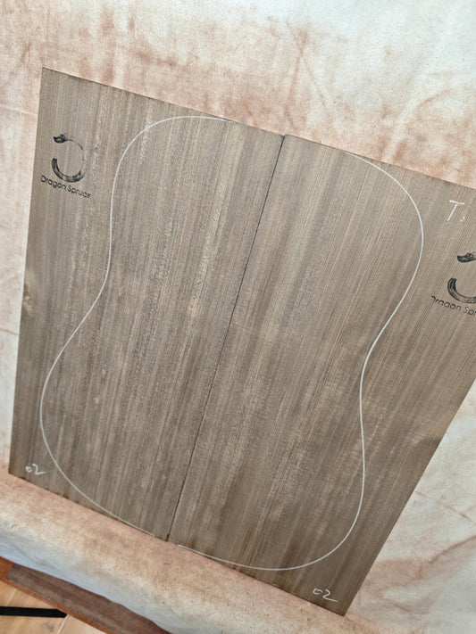 #02 'Dragon Spruce' Ancient Sinker Chinese Spruce guitar top 5250 Years old