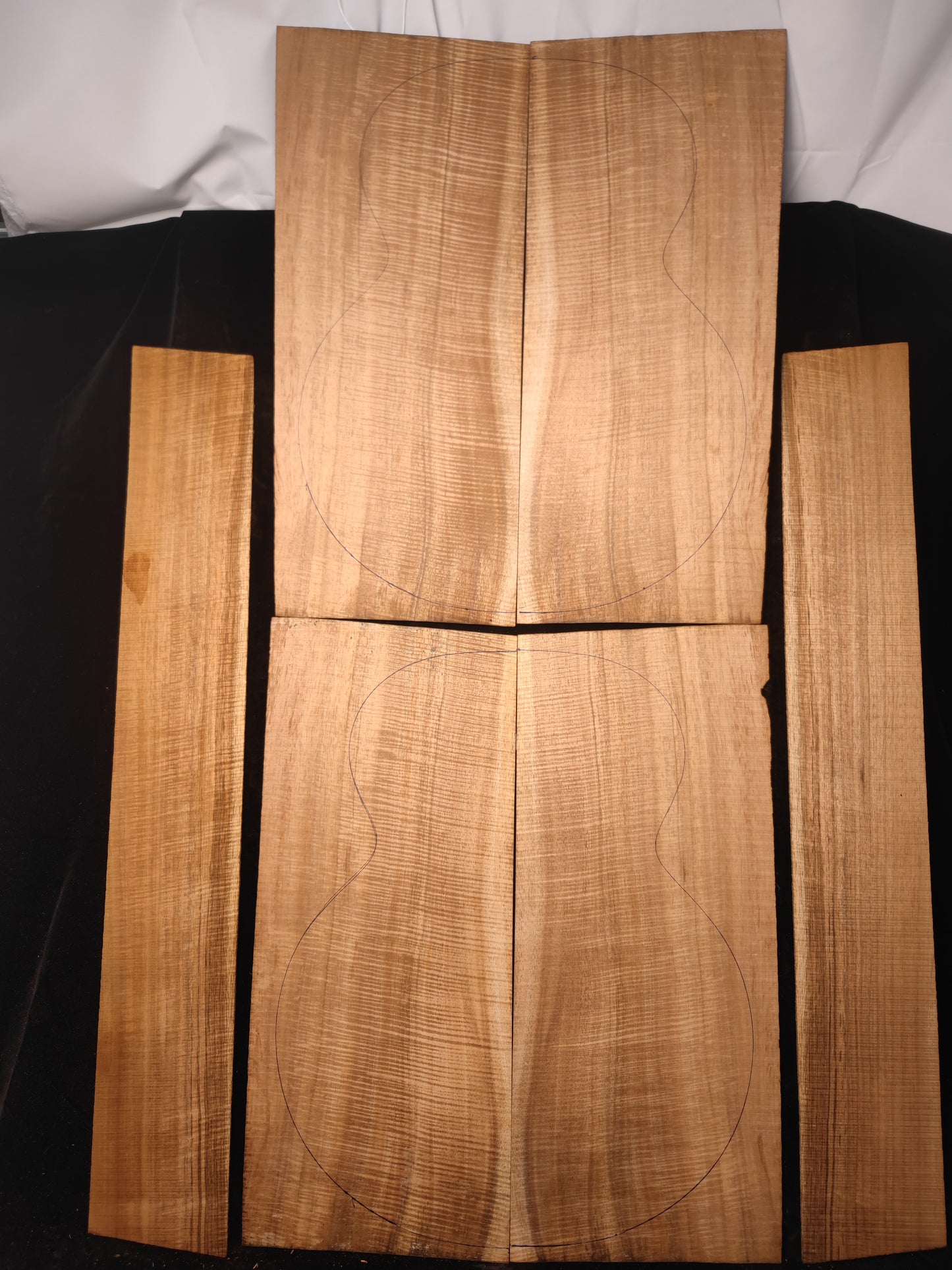 Jumbo Master Grade Hawaiian Koa guitar backs&sides set
