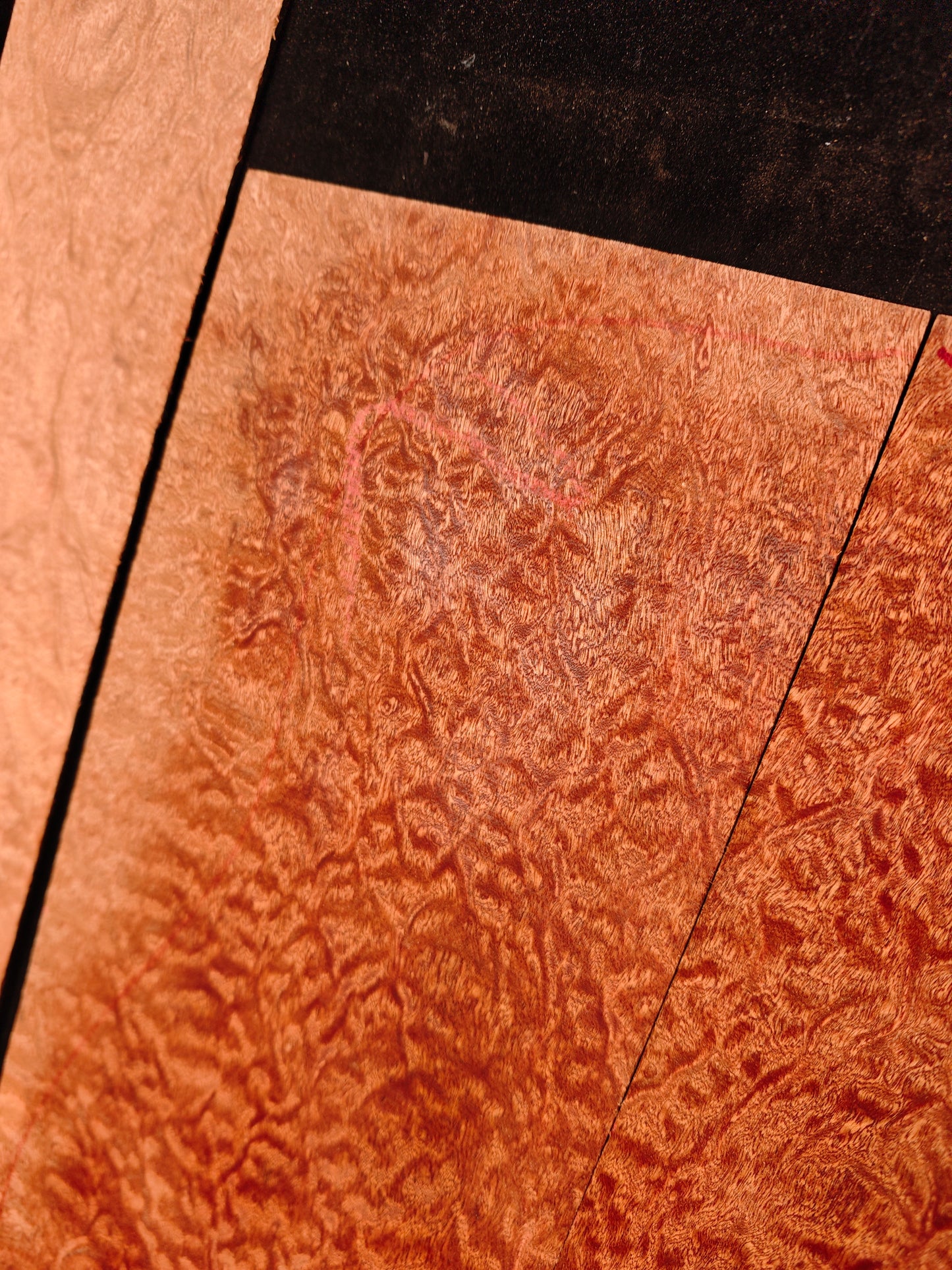 Quilted sapele acoustic guitar back &sides set