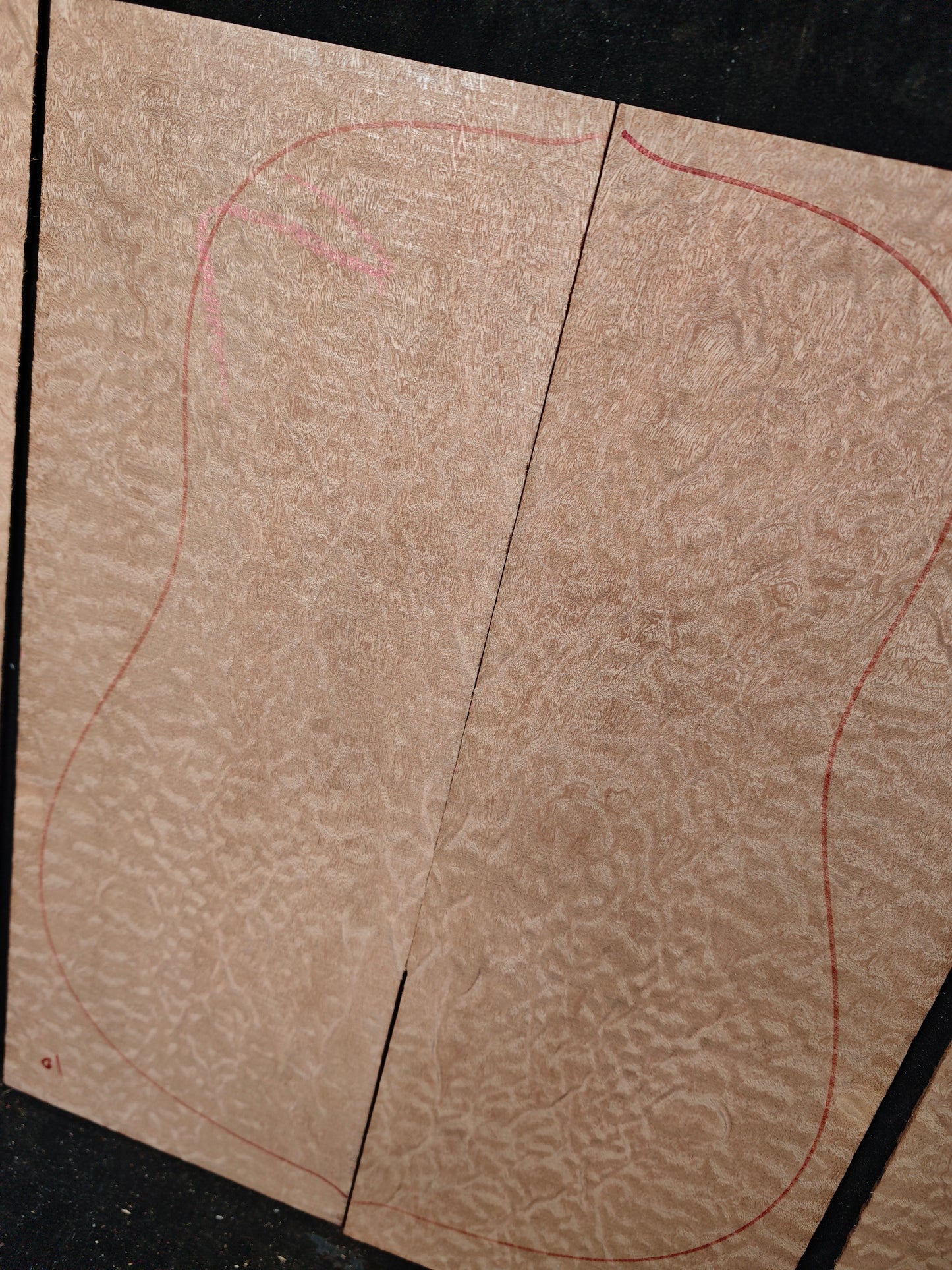 Quilted sapele acoustic guitar back &sides set