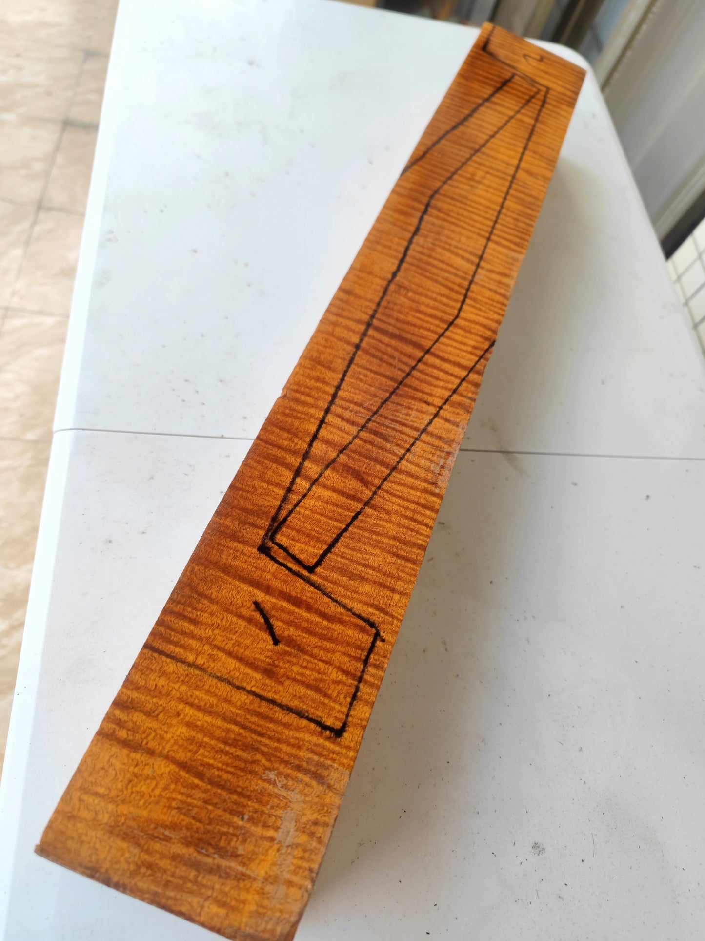 Master Grade Curly  honduran mahogany one piece neck