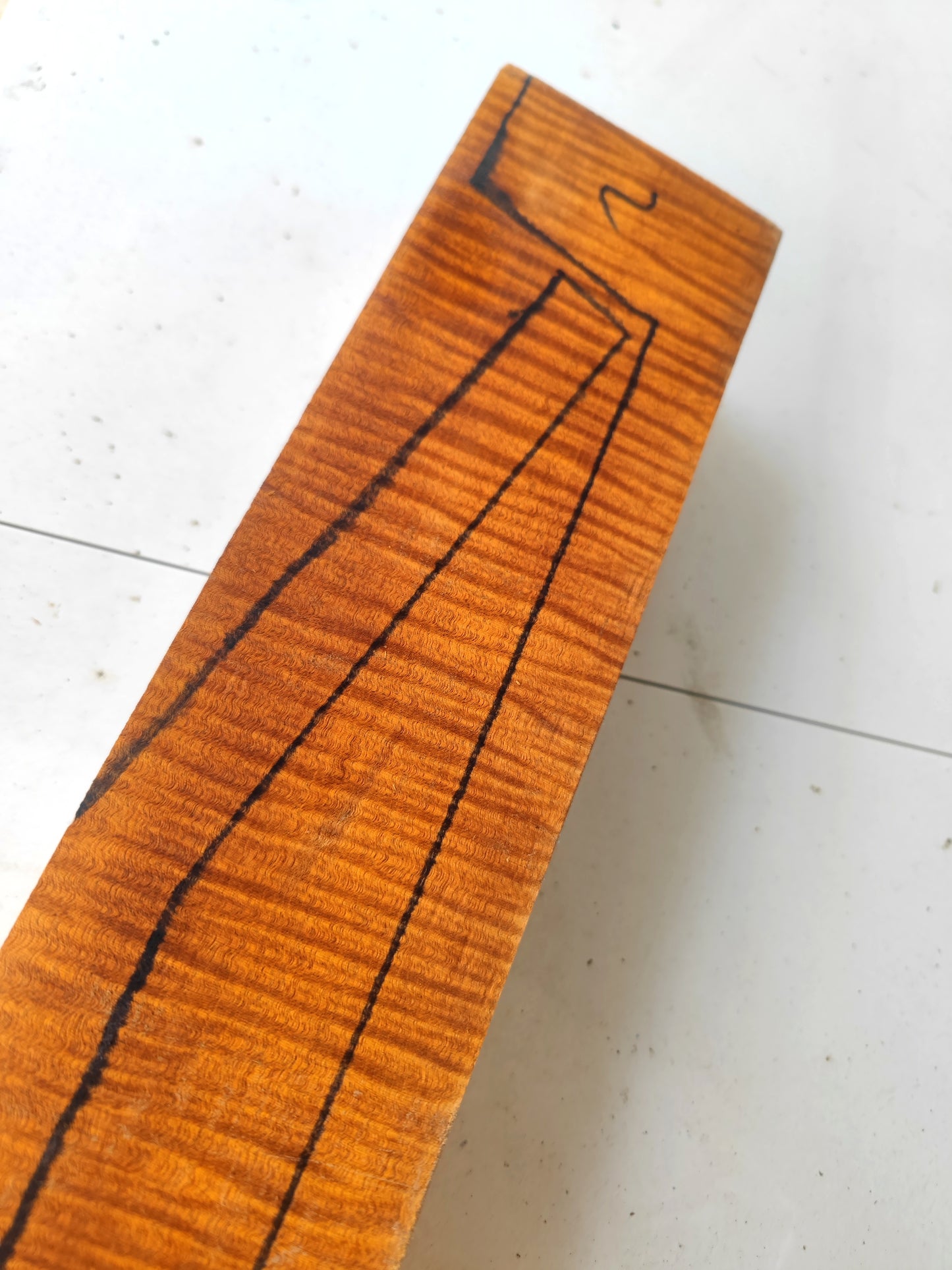 Master Grade Curly  honduran mahogany one piece neck