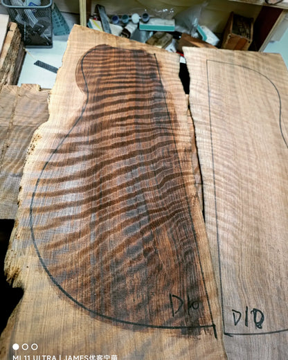 master grade ancient curly sinker redwood guitar top set #D05