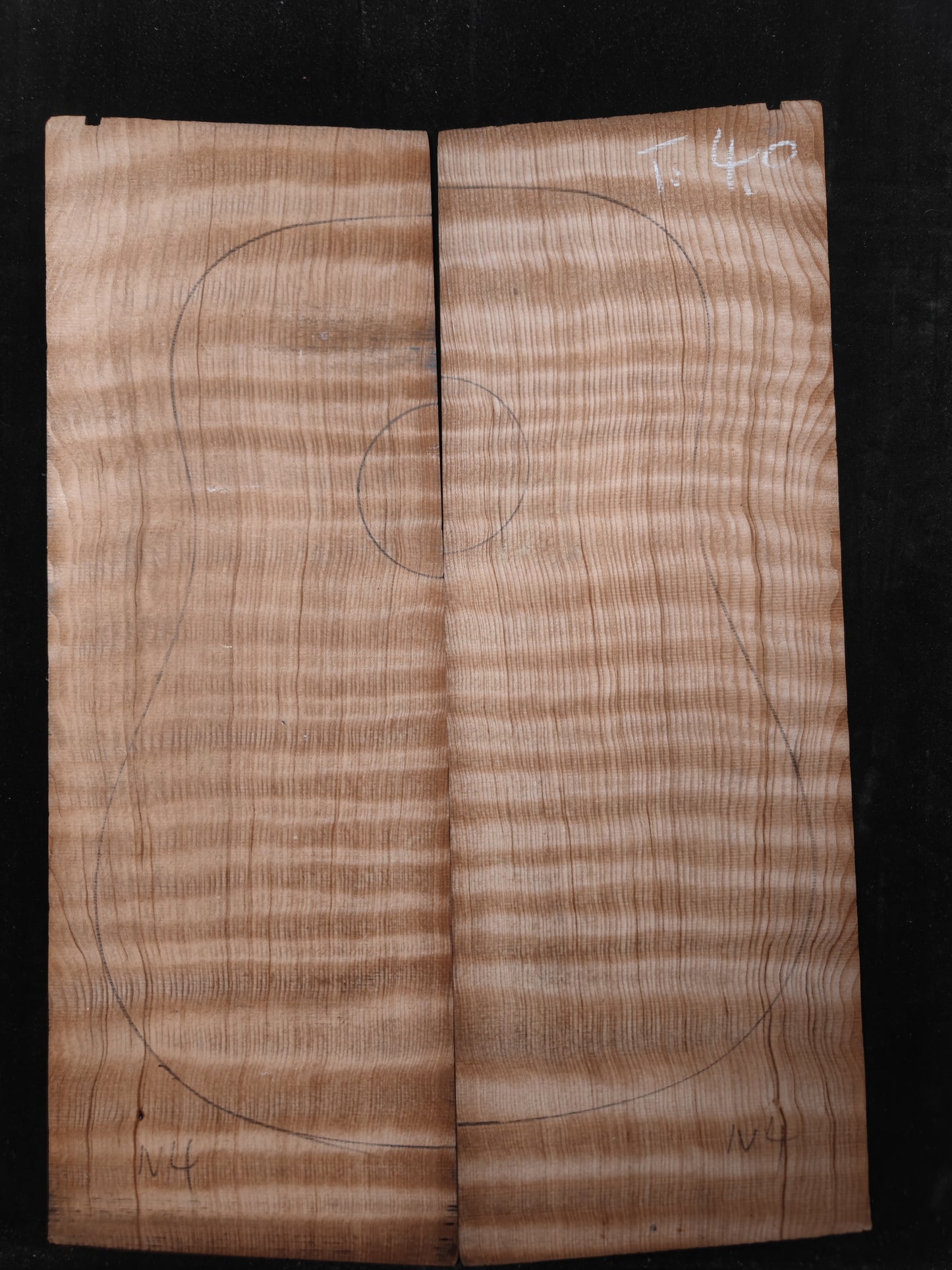 curly redwood guitar top set #N4