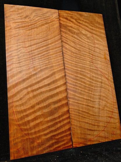 curly redwood guitar top set #T1