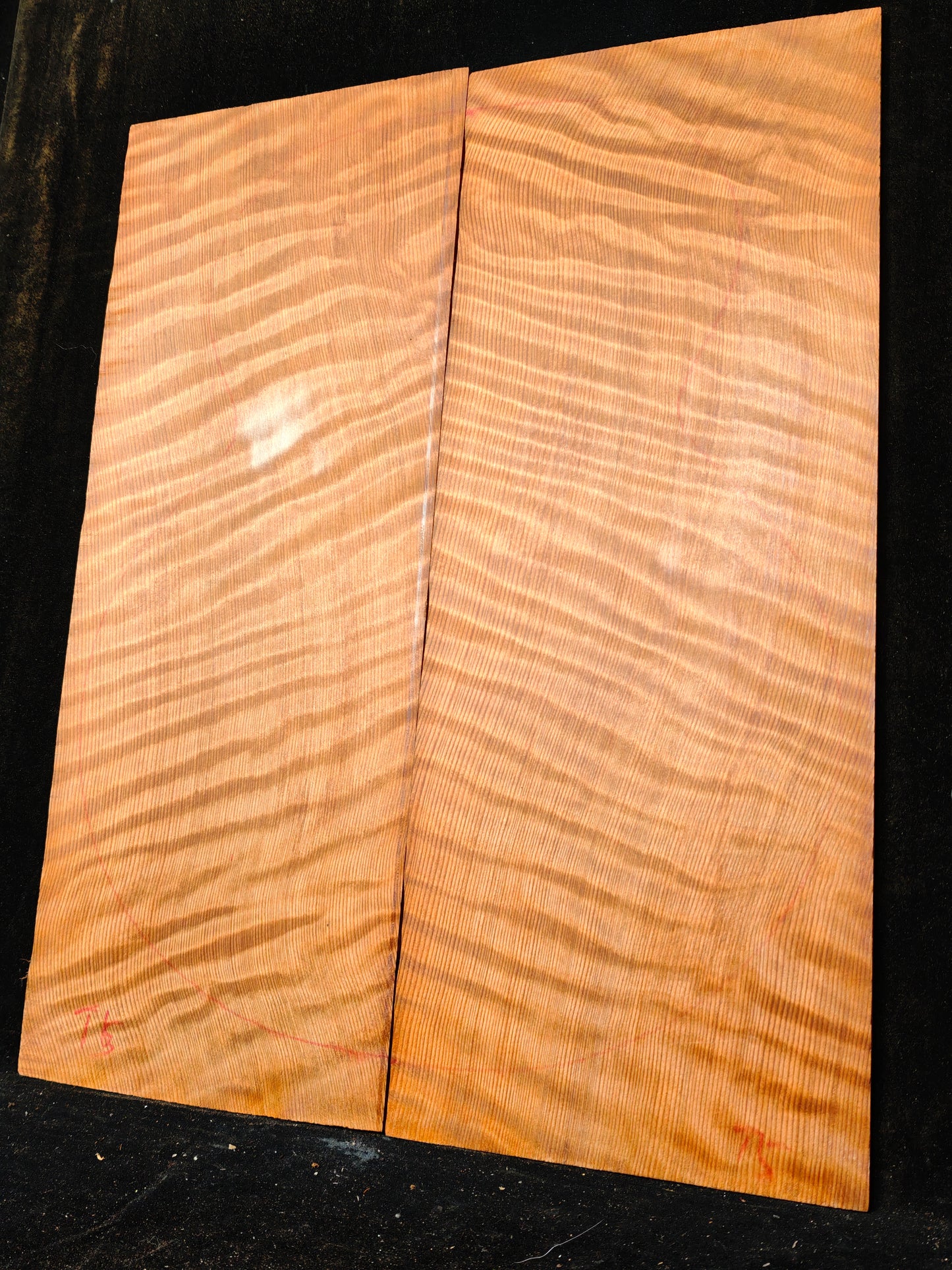 curly redwood guitar top set #T5