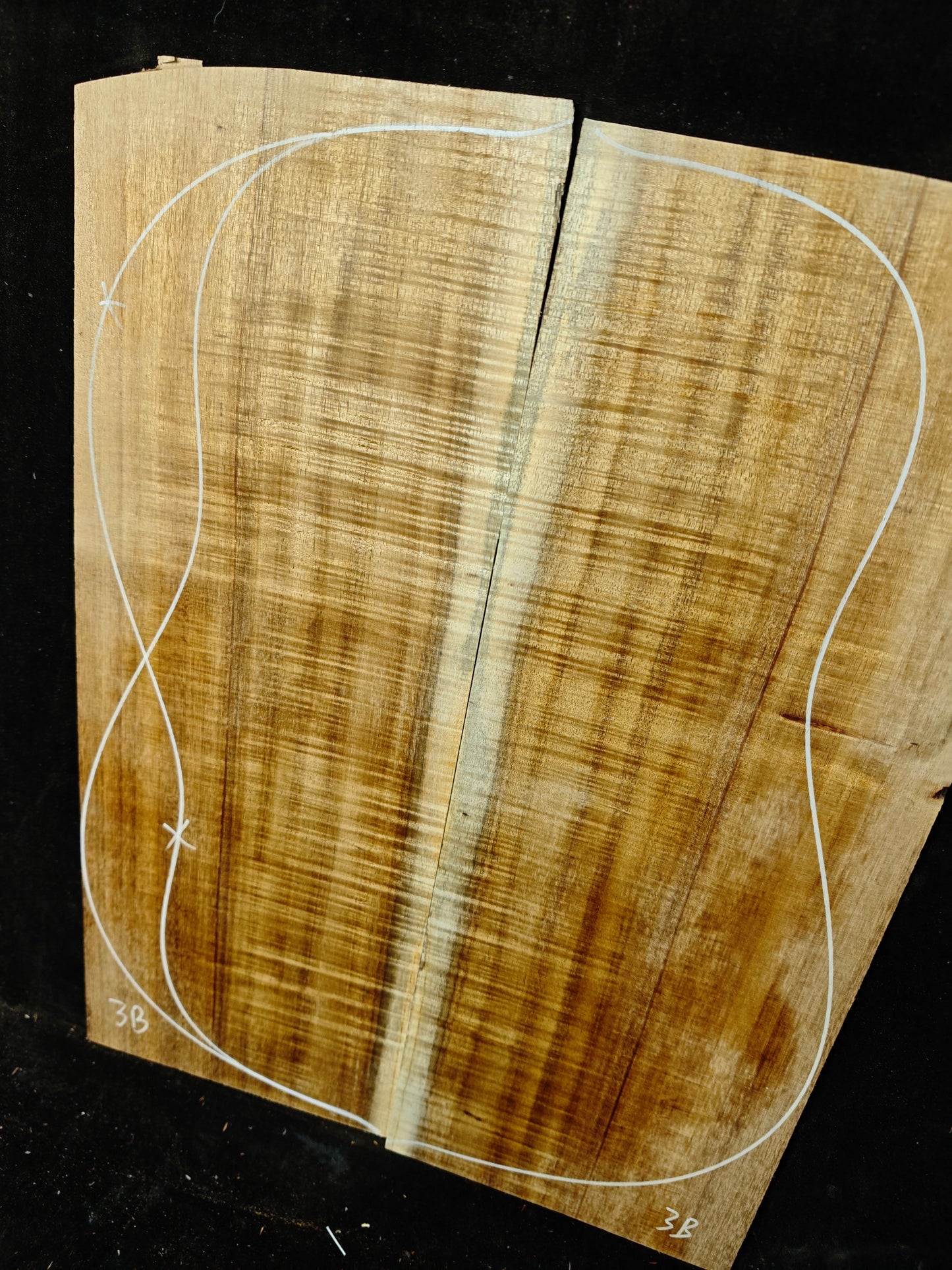 Asian acacia guitar backs or top set #3